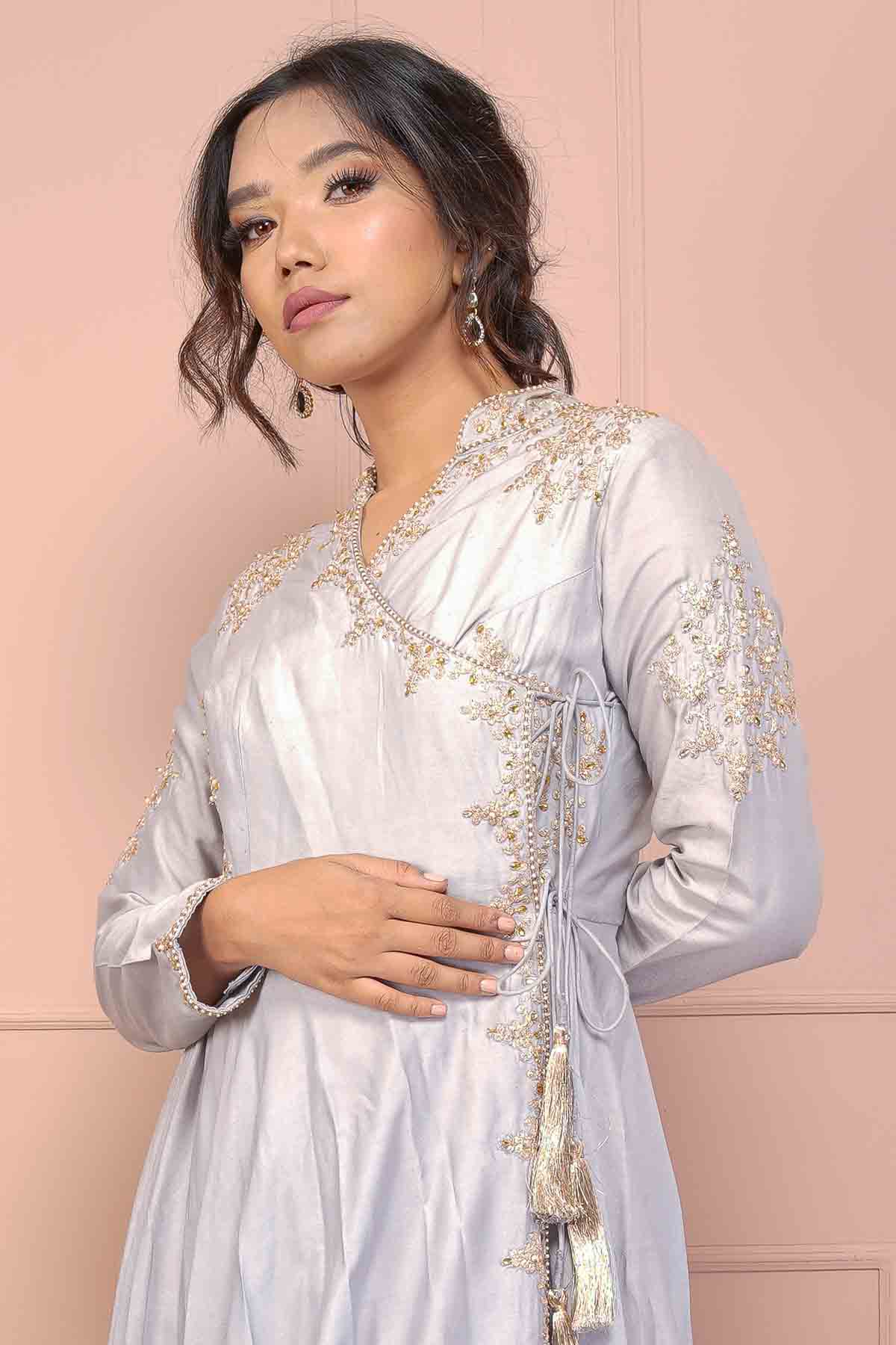 Embroidered Chanderi Angrakha