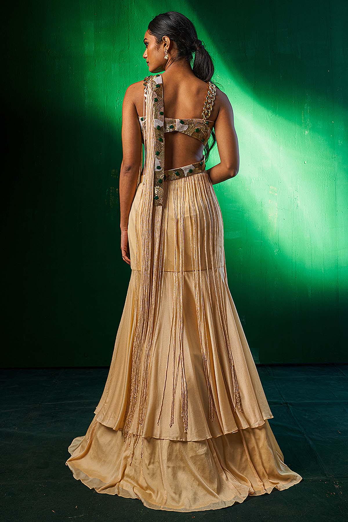 Embroidered Frill Lehenga Set