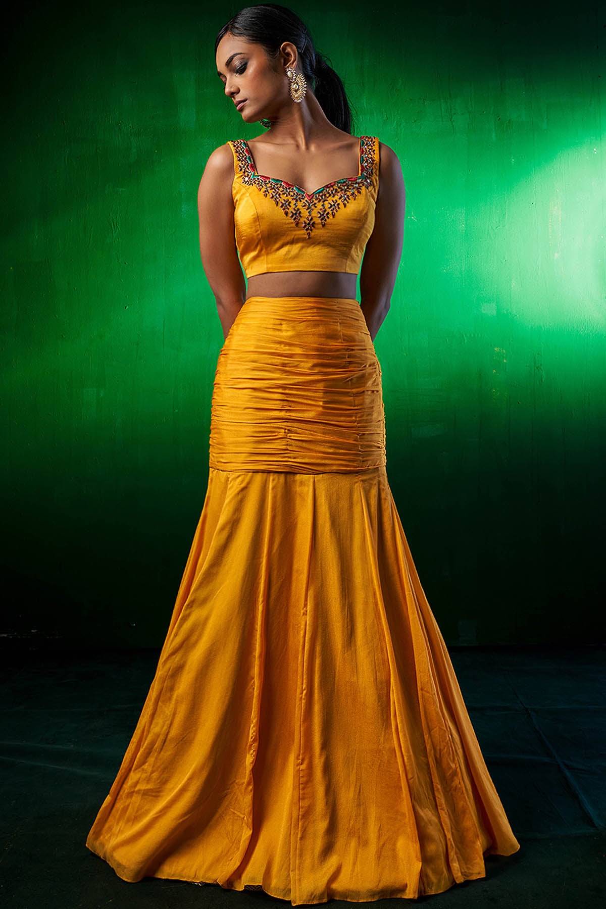 Kundan Moti Jacket Lehenga Set