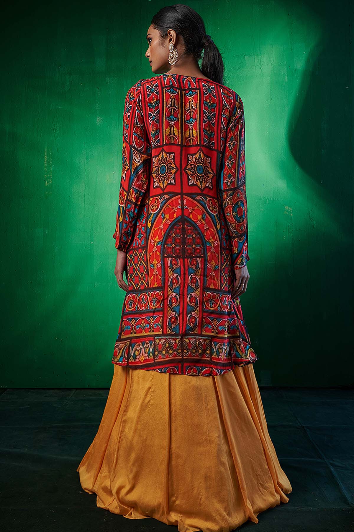 Kundan Moti Jacket Lehenga Set