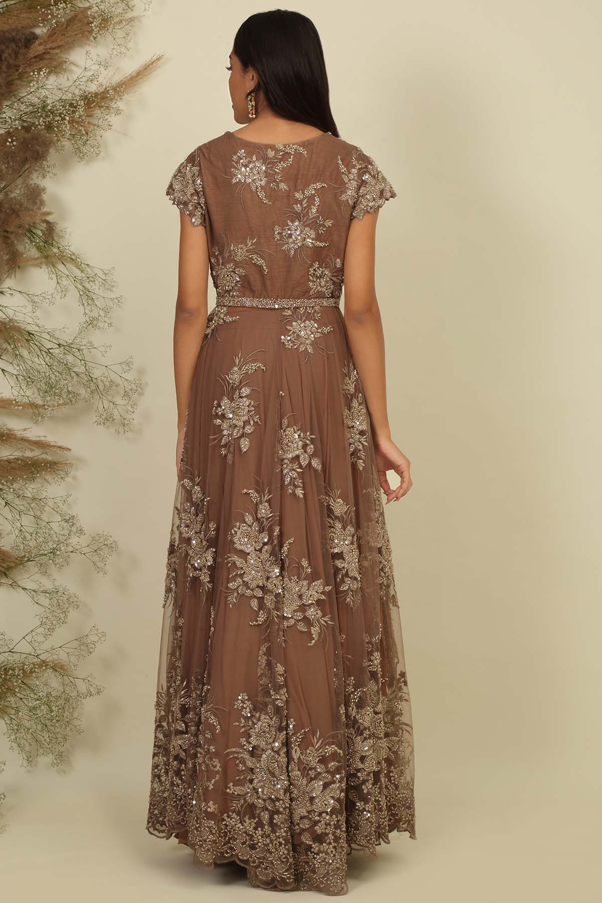 Apricoat Georgette Lehenga Set