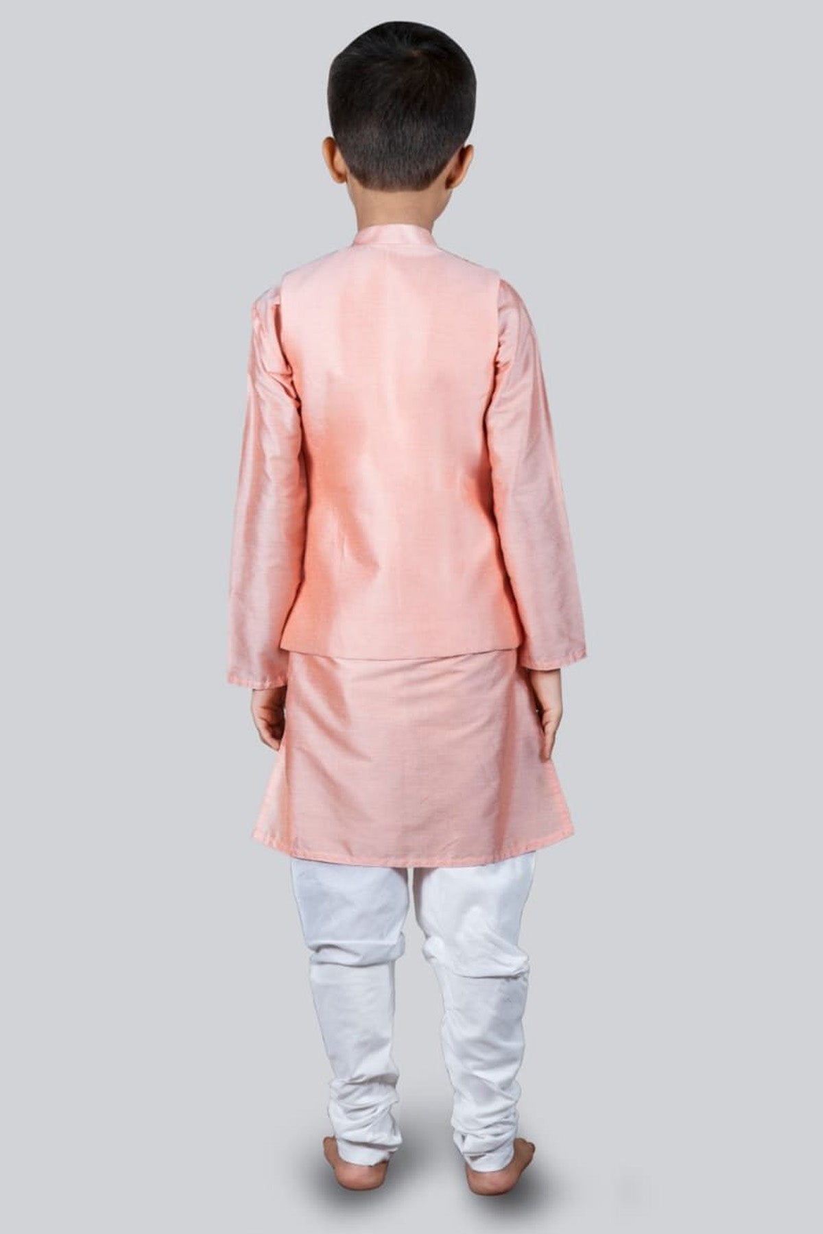 Pink Kurta Set with Bundi