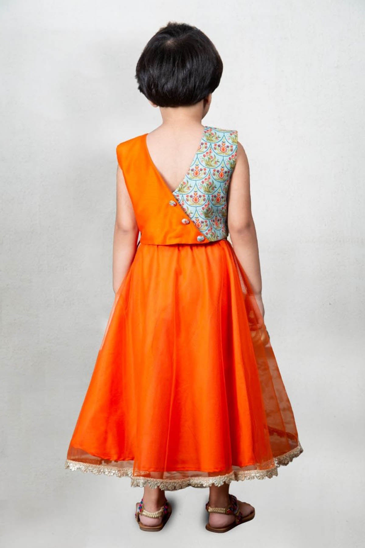 Embroidered Layered Ghagara Set