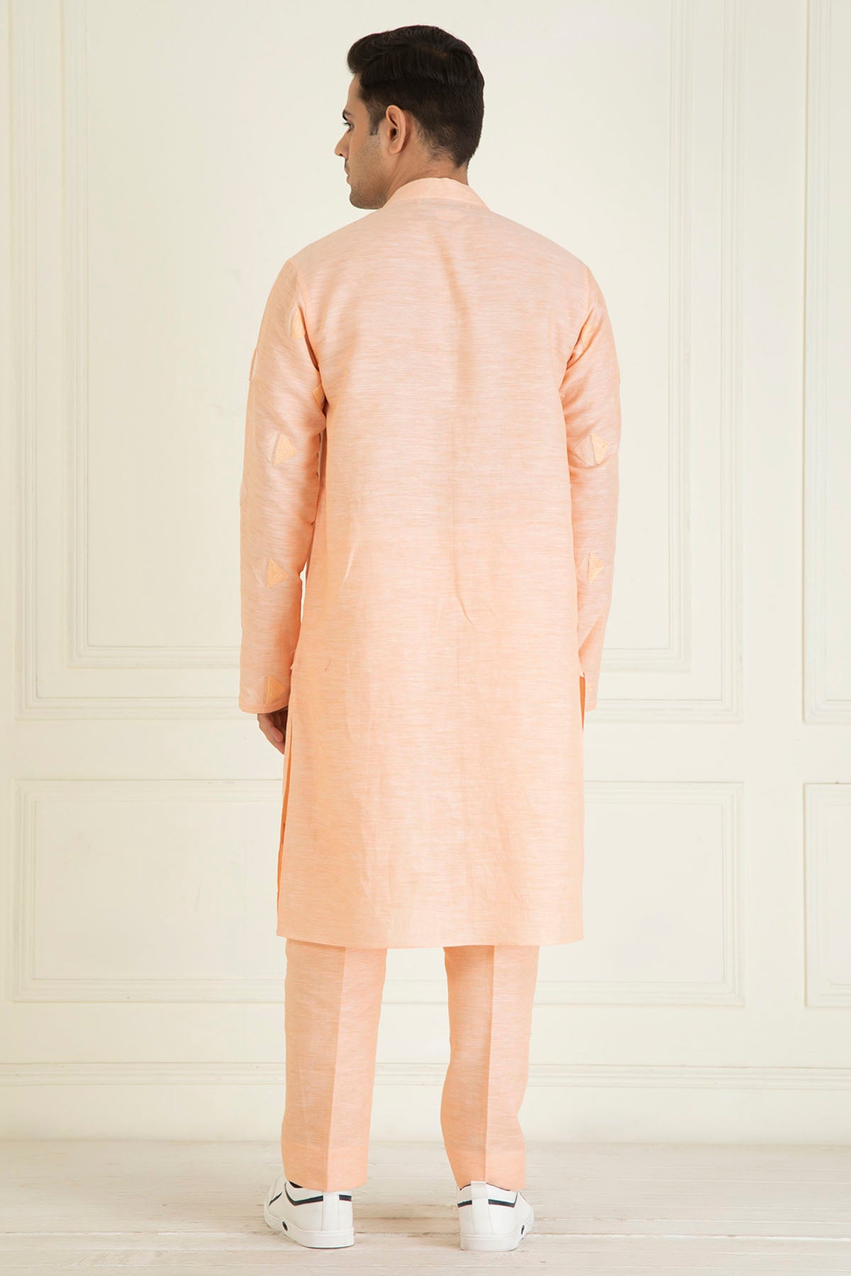 Embroidered Linen Kurta Set