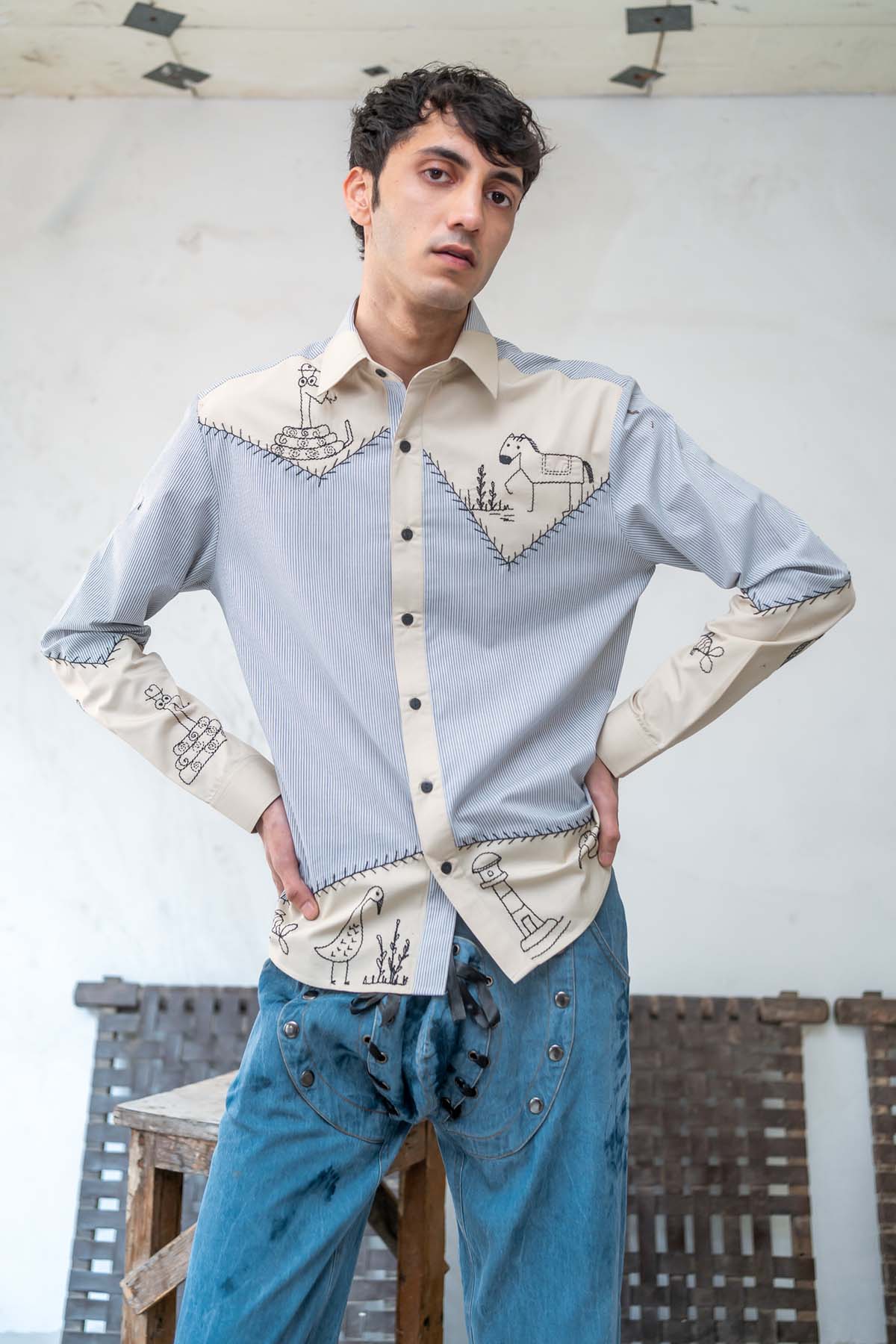 Embroidered Motifs Shirt