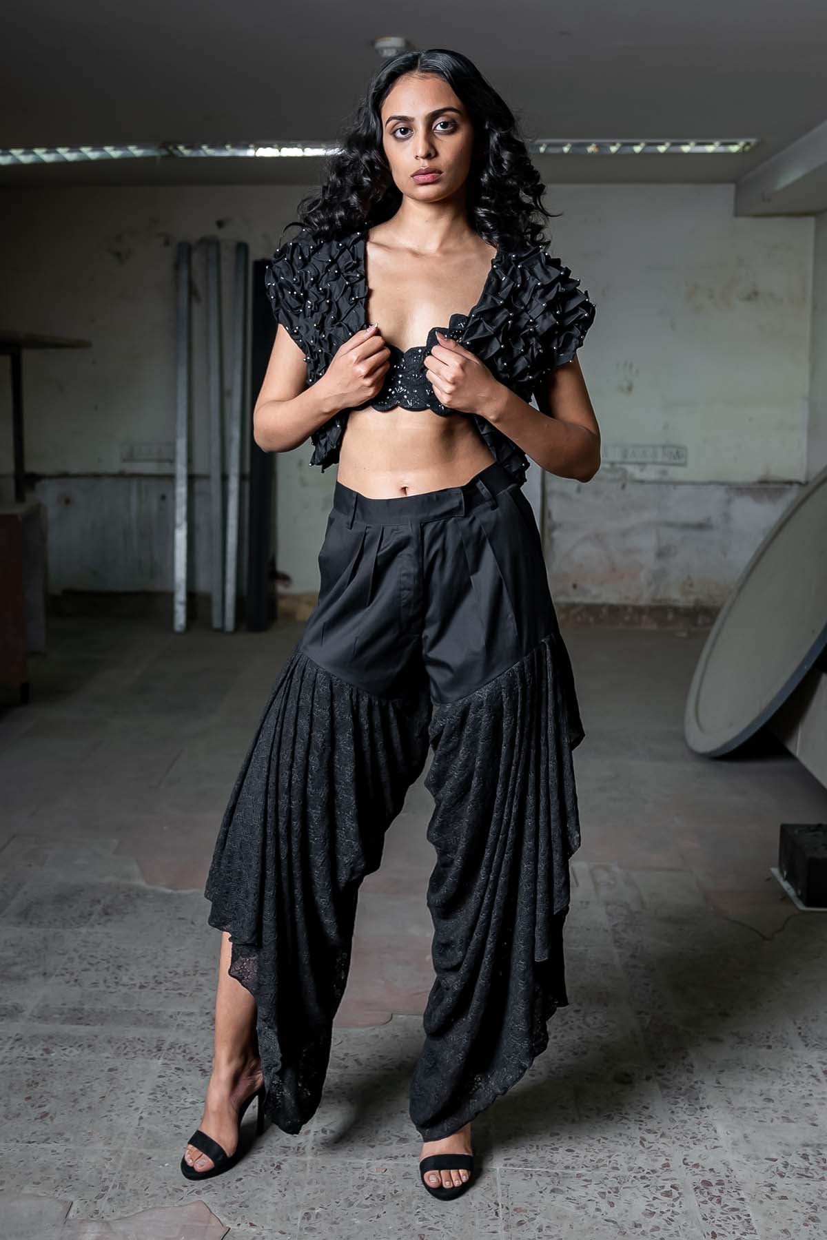 Embroidered Origami Cape