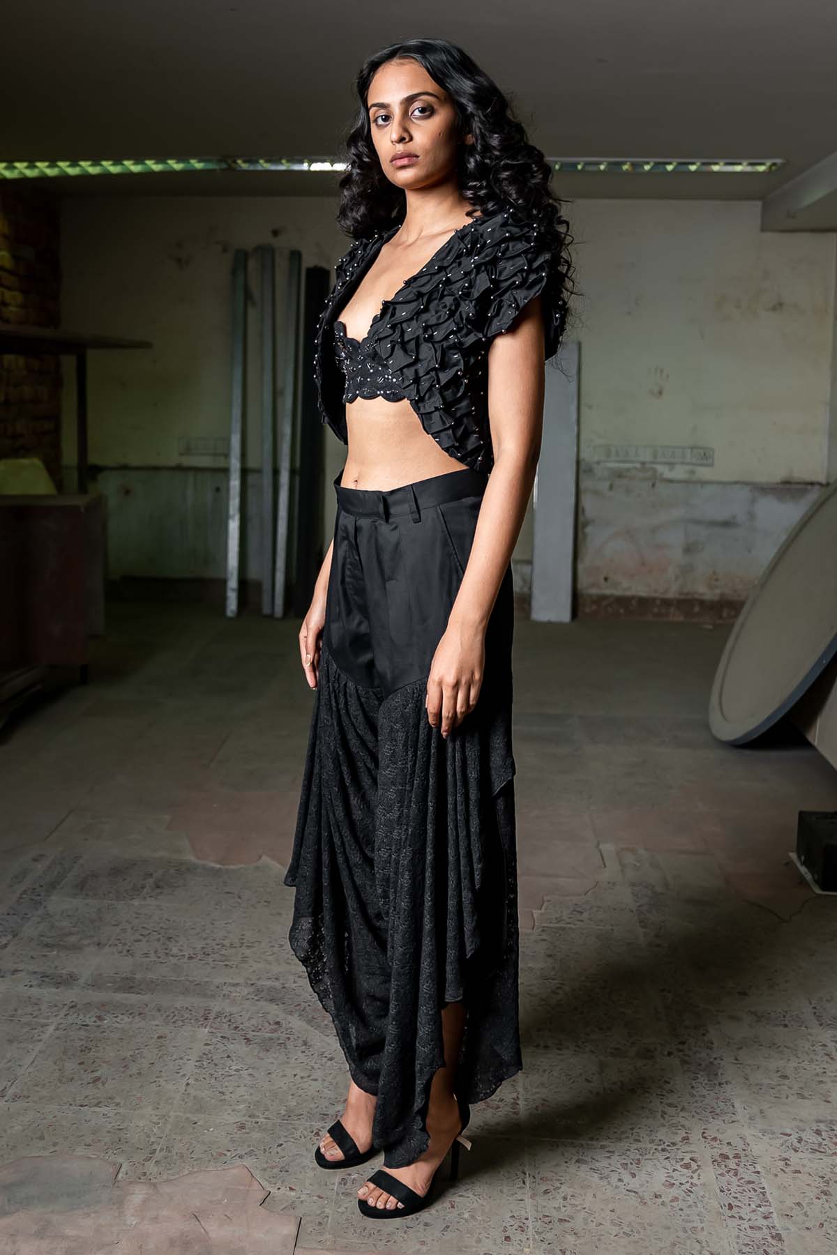 Embroidered Origami Cape