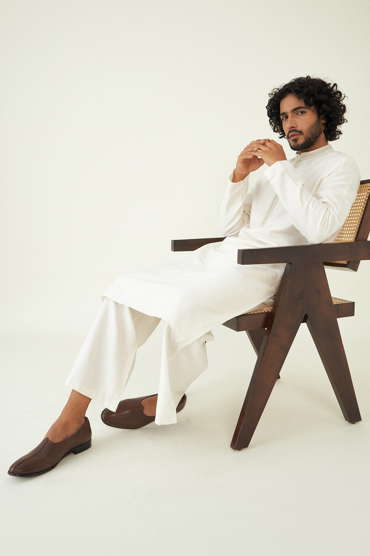 Embroidered Placket Kurta Set