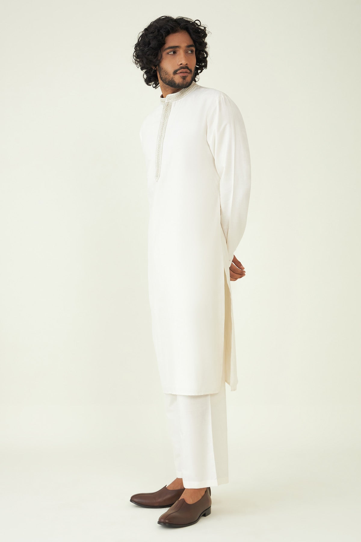 Embroidered Placket Kurta Set
