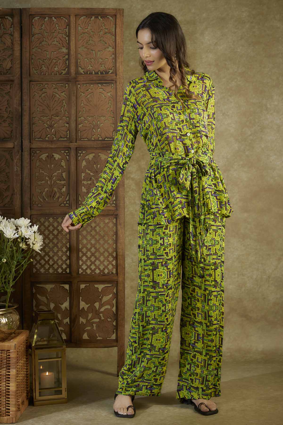 Embroidered Printed Co-ord Set