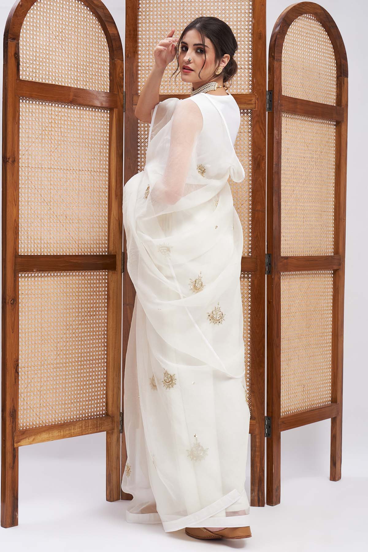 Embroidered Silk Organza Saree