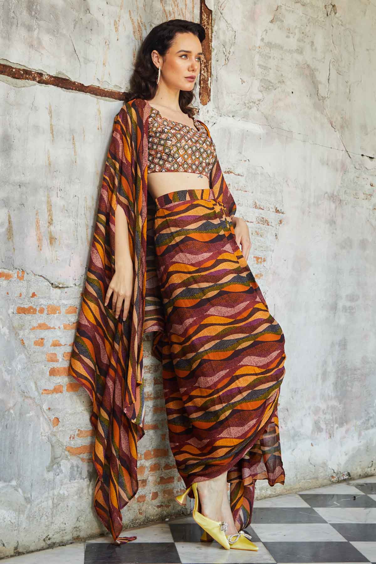 Embroidered Skirt & Jacket Set