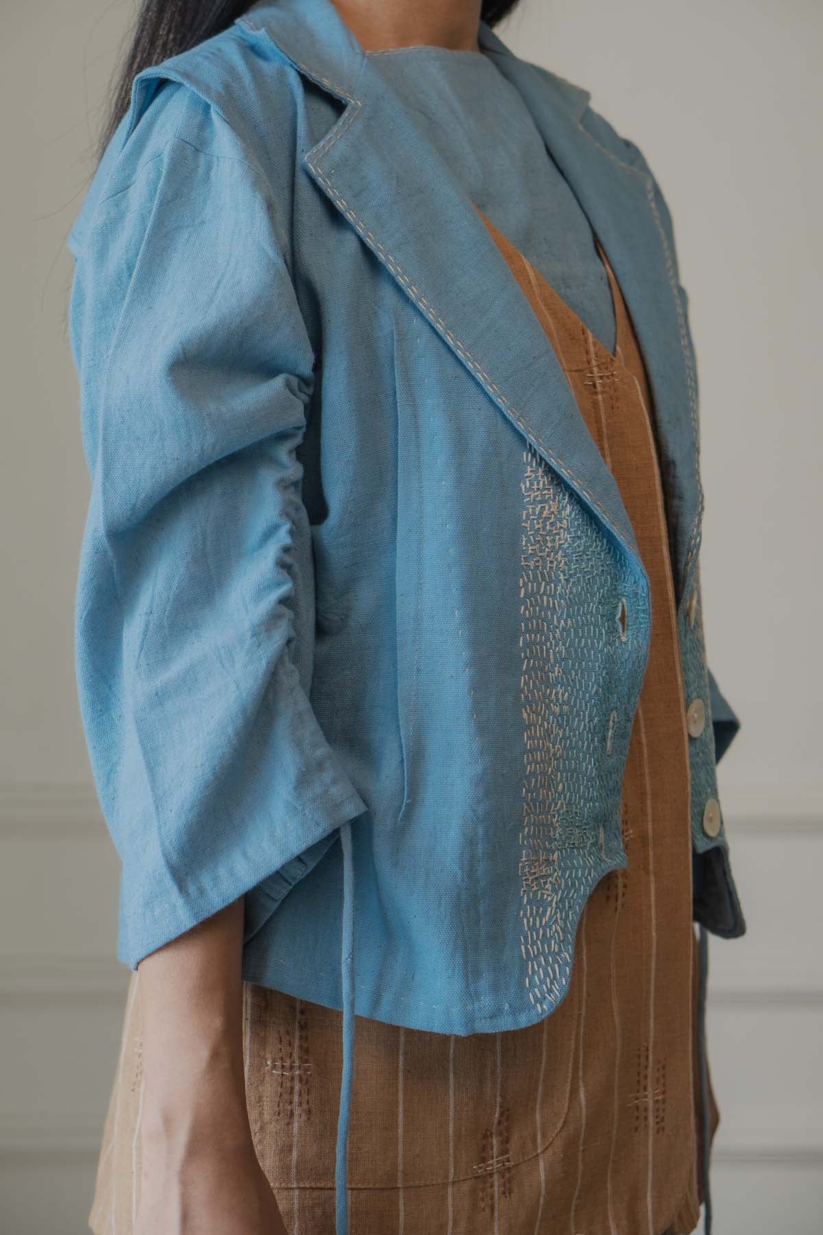 Embroidered Sleeveless Jacket
