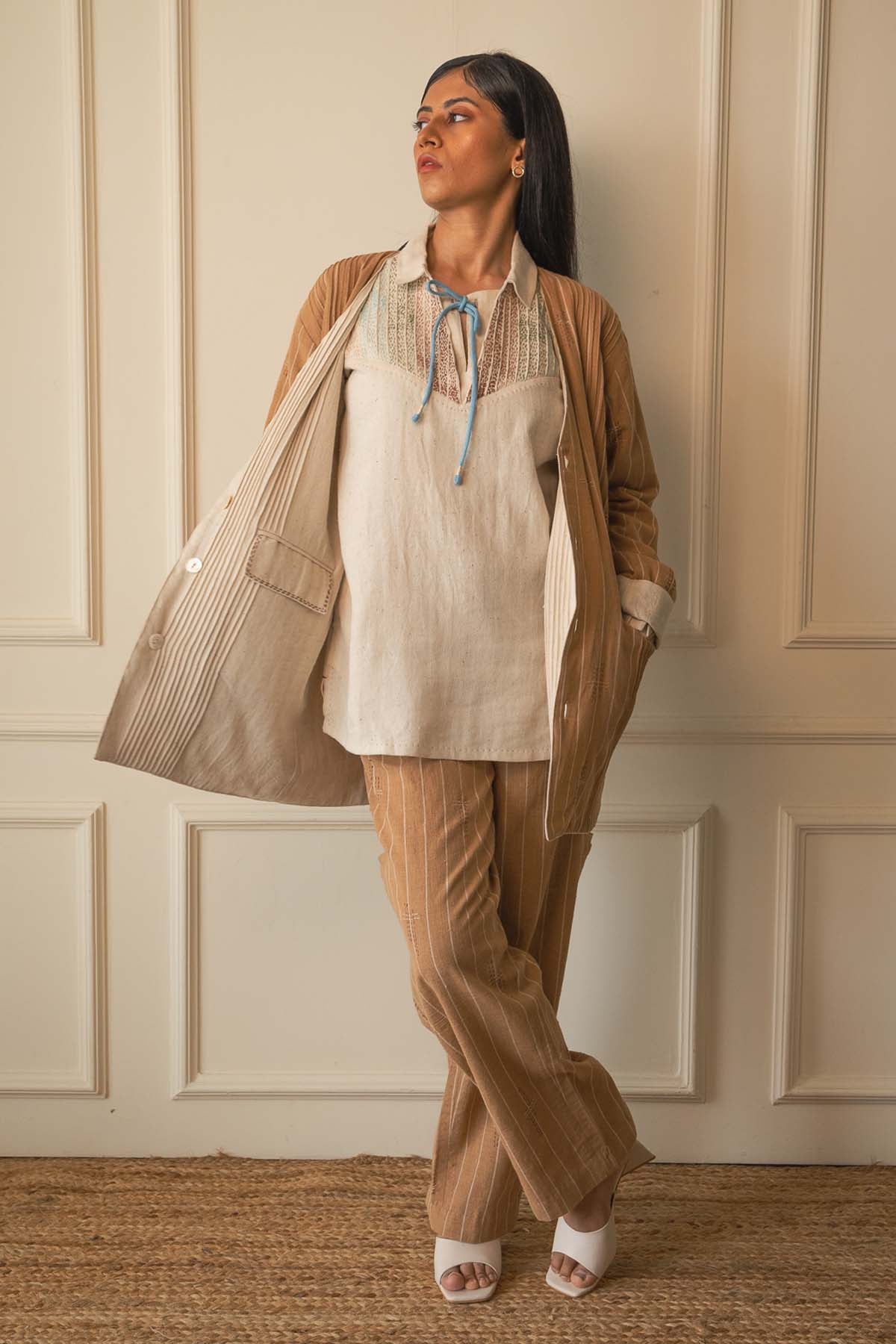 Embroidered Tapered Pants