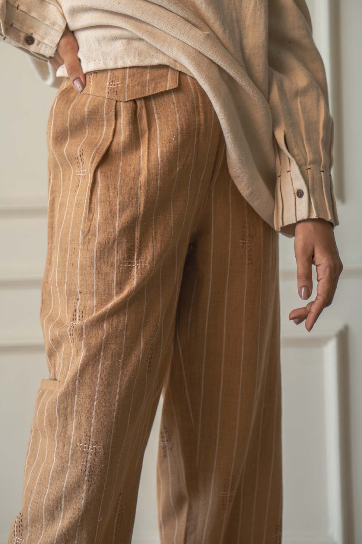 Embroidered Tapered Pants