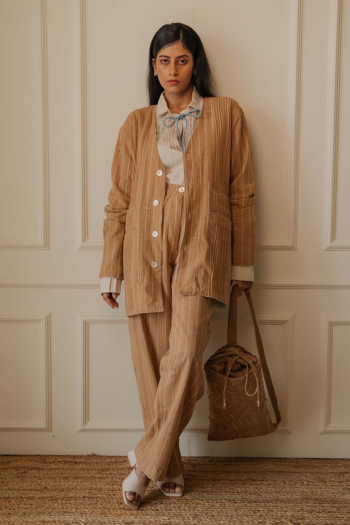 Embroidered Tapered Pants