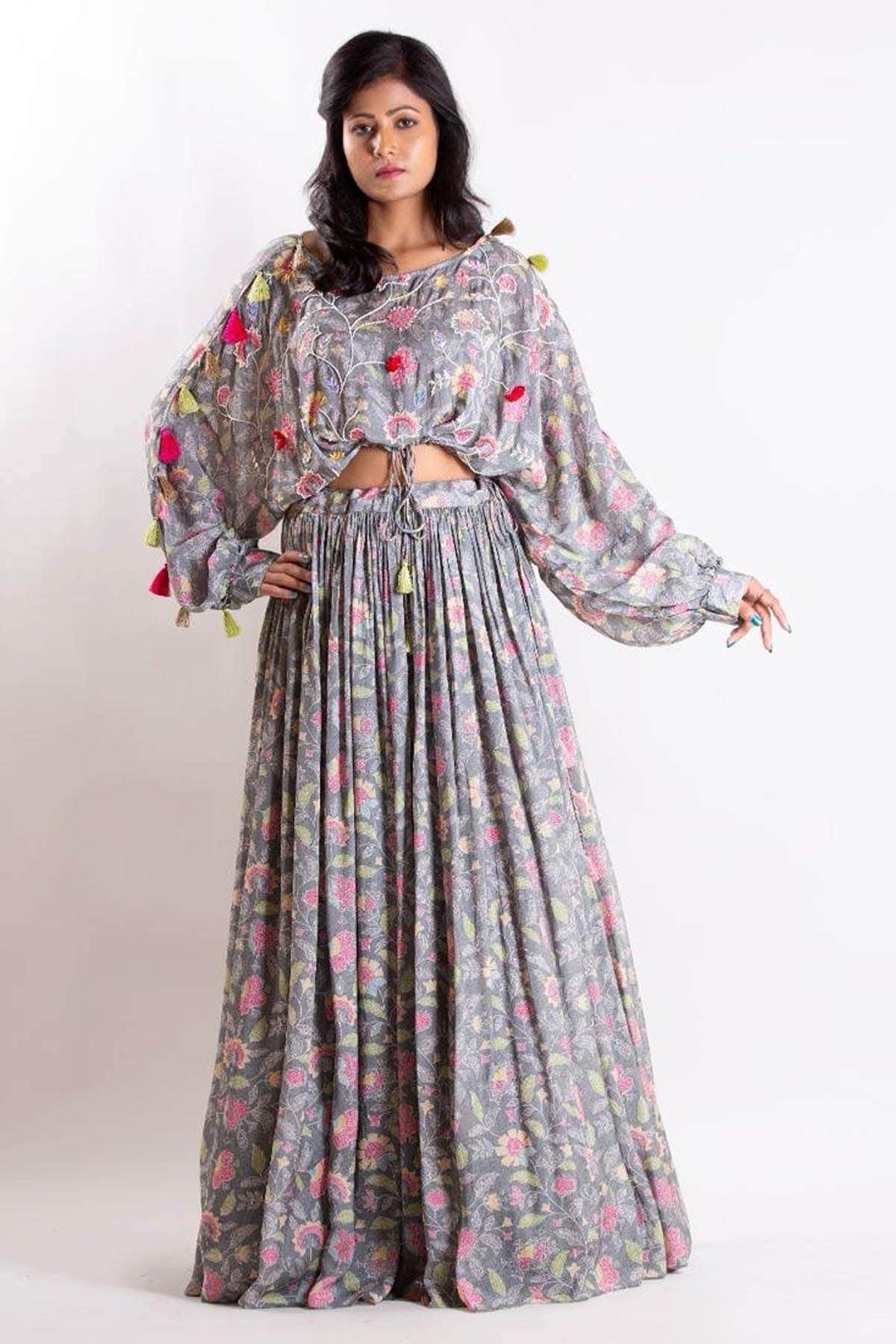 Embroidered Tassel Top & Pants