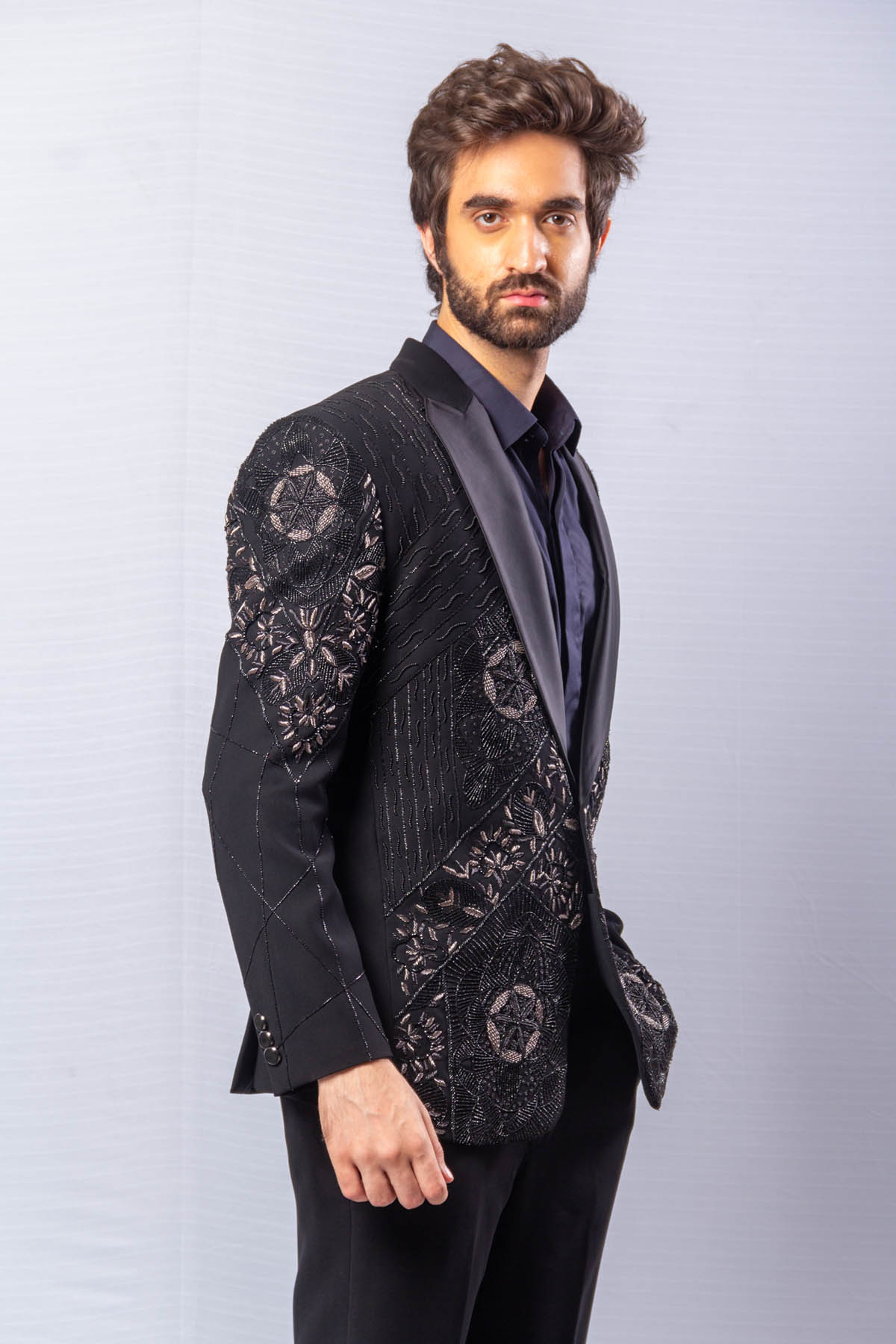 Embroidered Tuxedo Suit