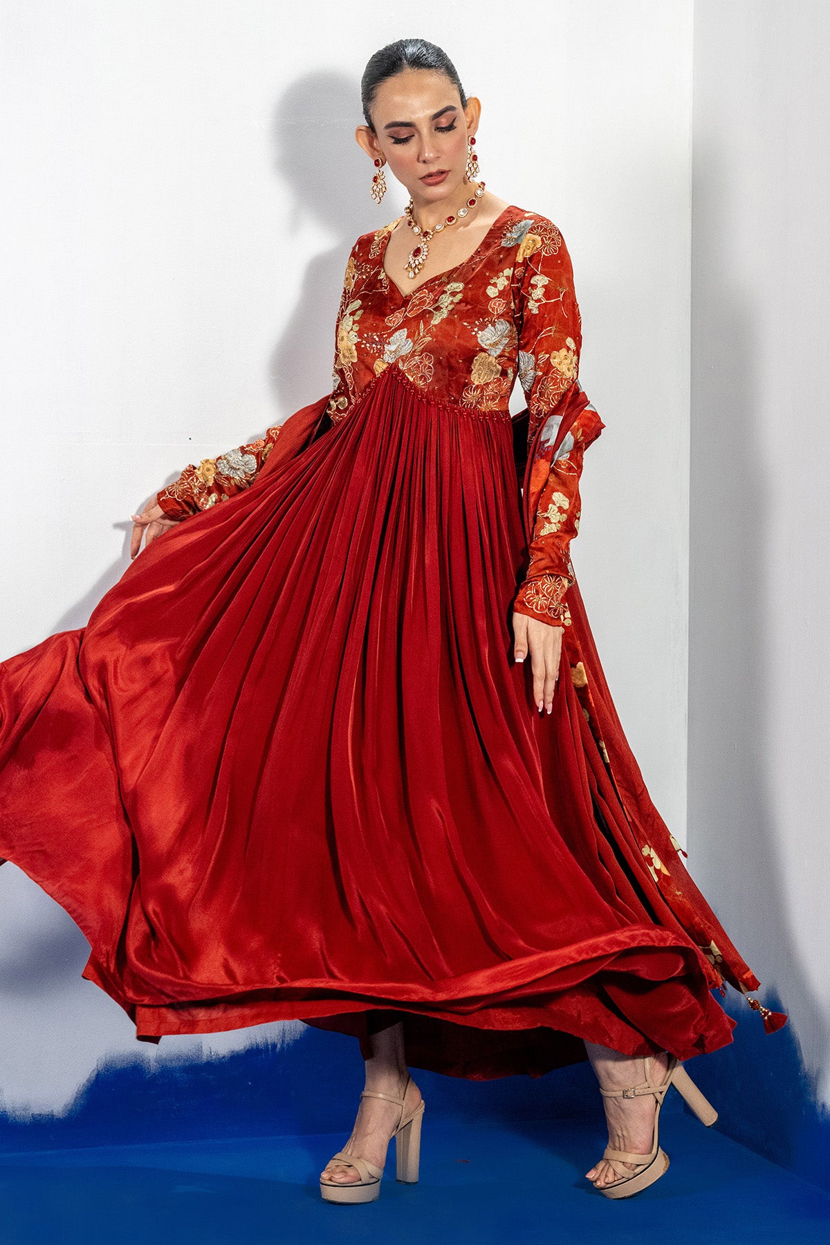 Embroidered Anarkali & Dupatta