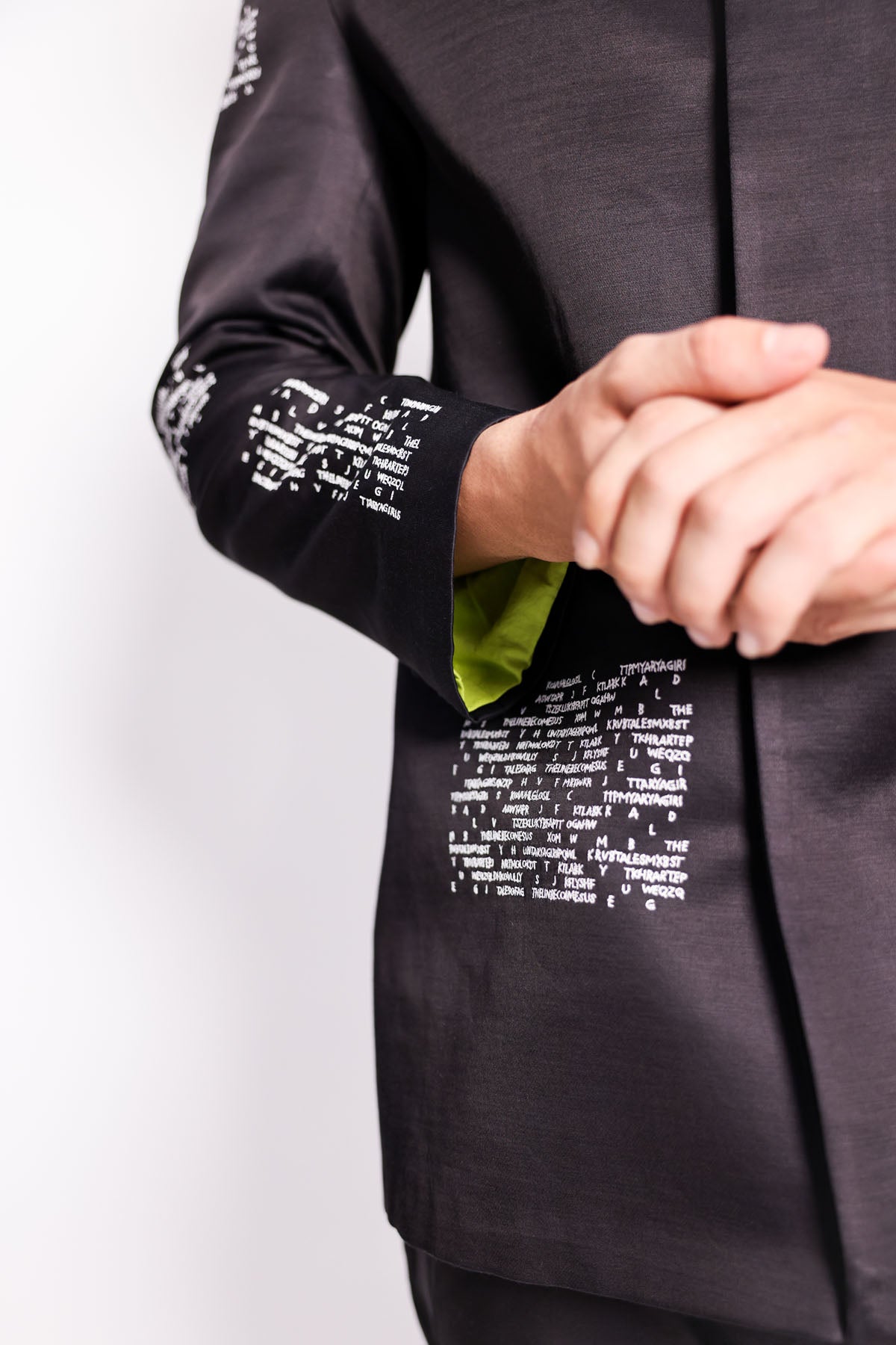 Embroidered Black Bandhgala Set