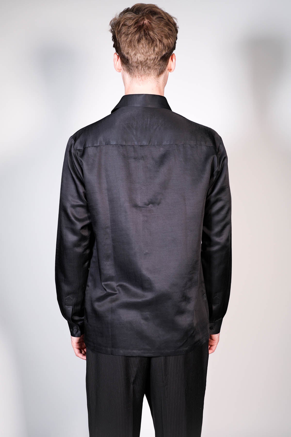 Embroidered Black Collar Shirt