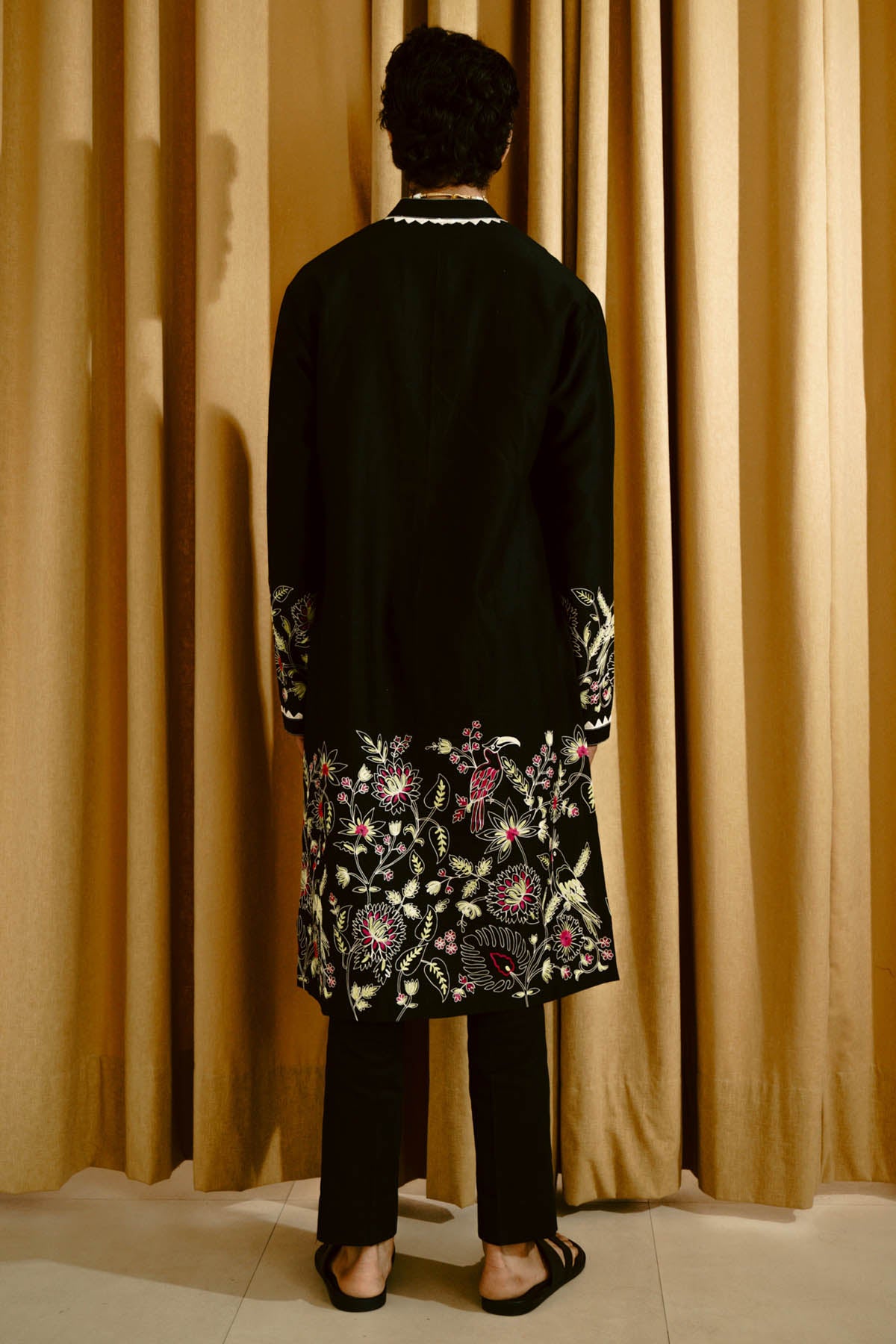 Embroidered Black Kurta & Pants
