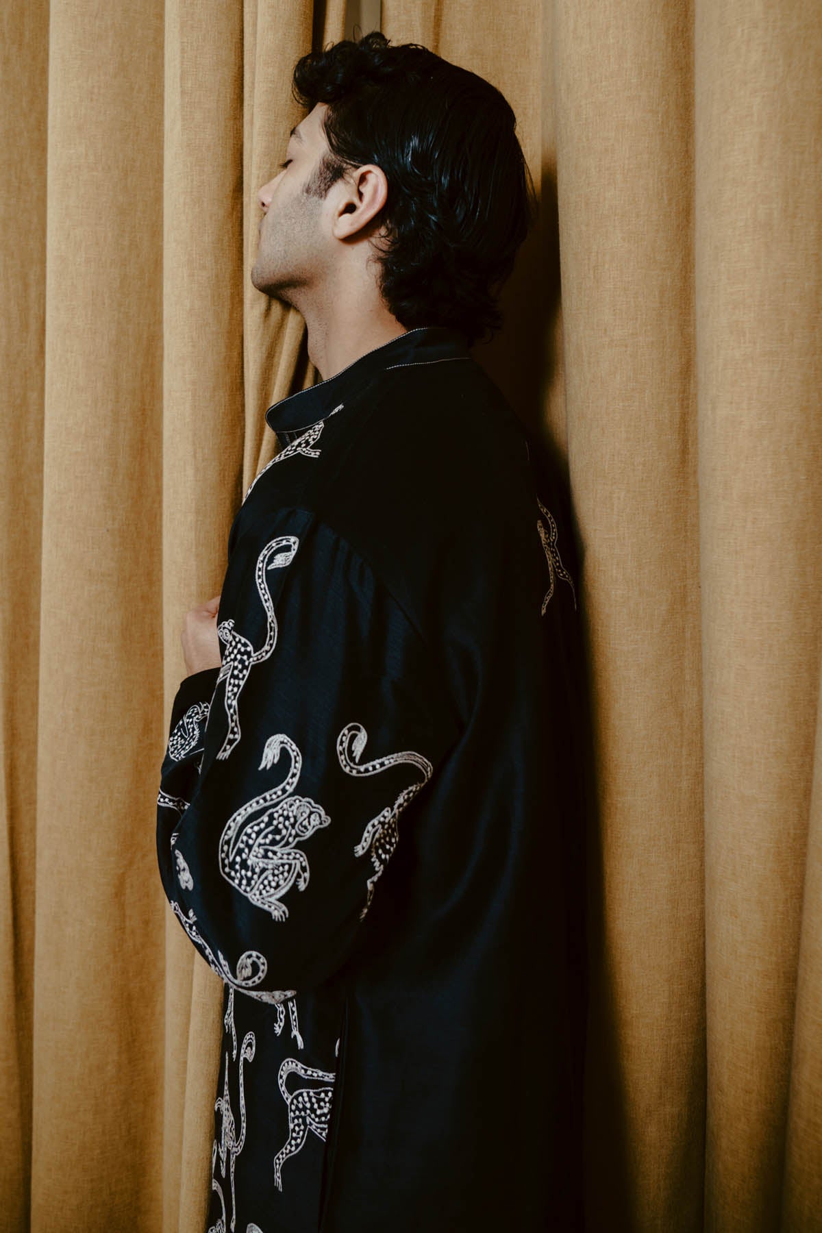 Embroidered Black Kurta Set