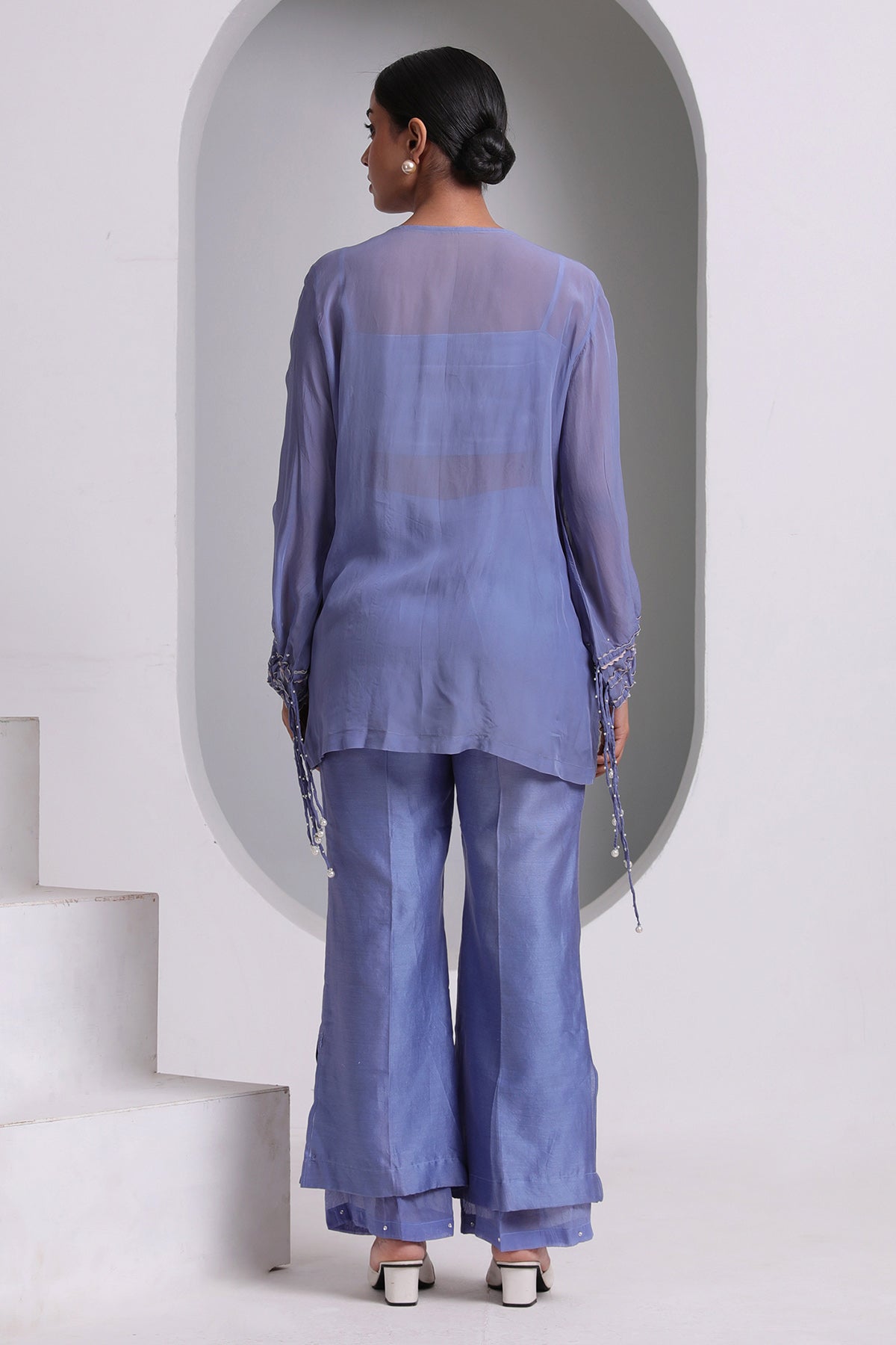 Embroidered Blue Co-ord Set