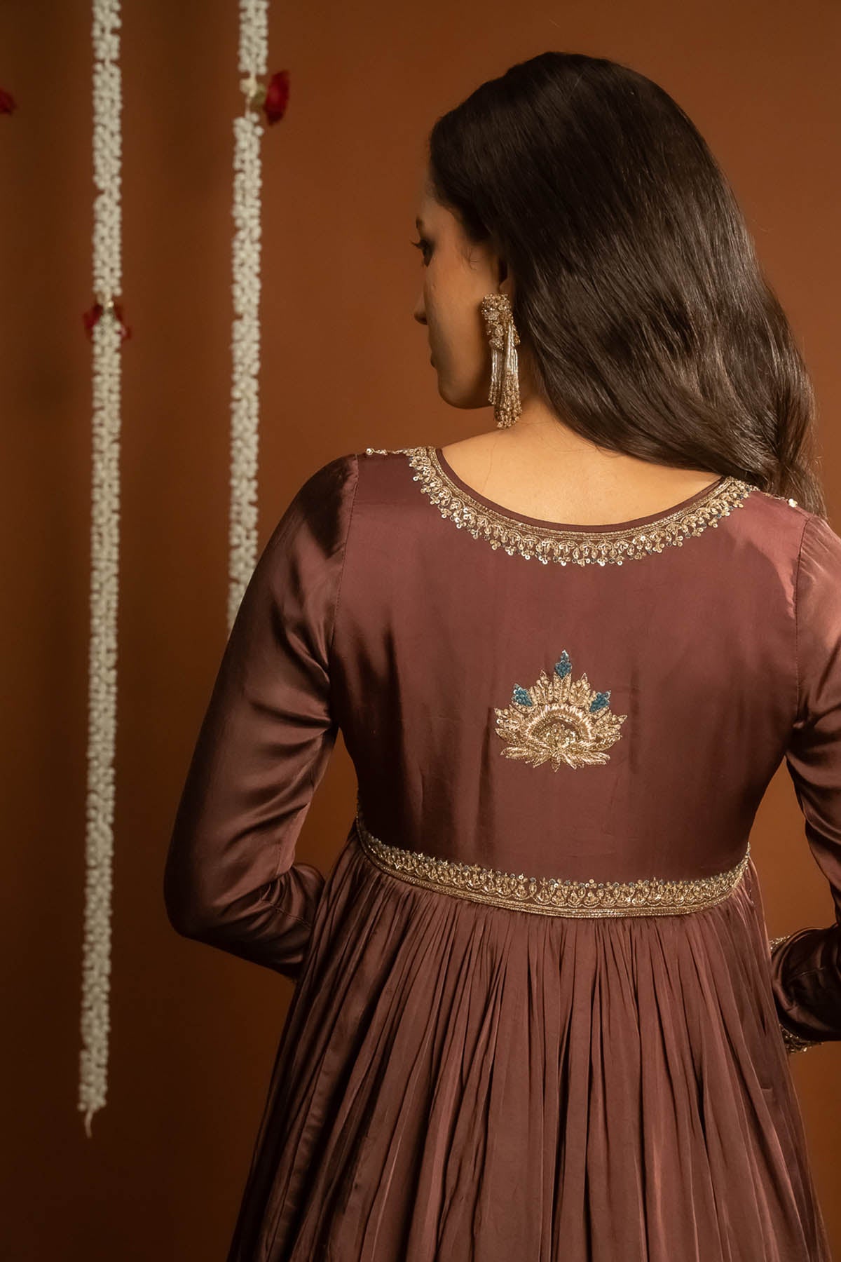Embroidered Brown Sharara Set