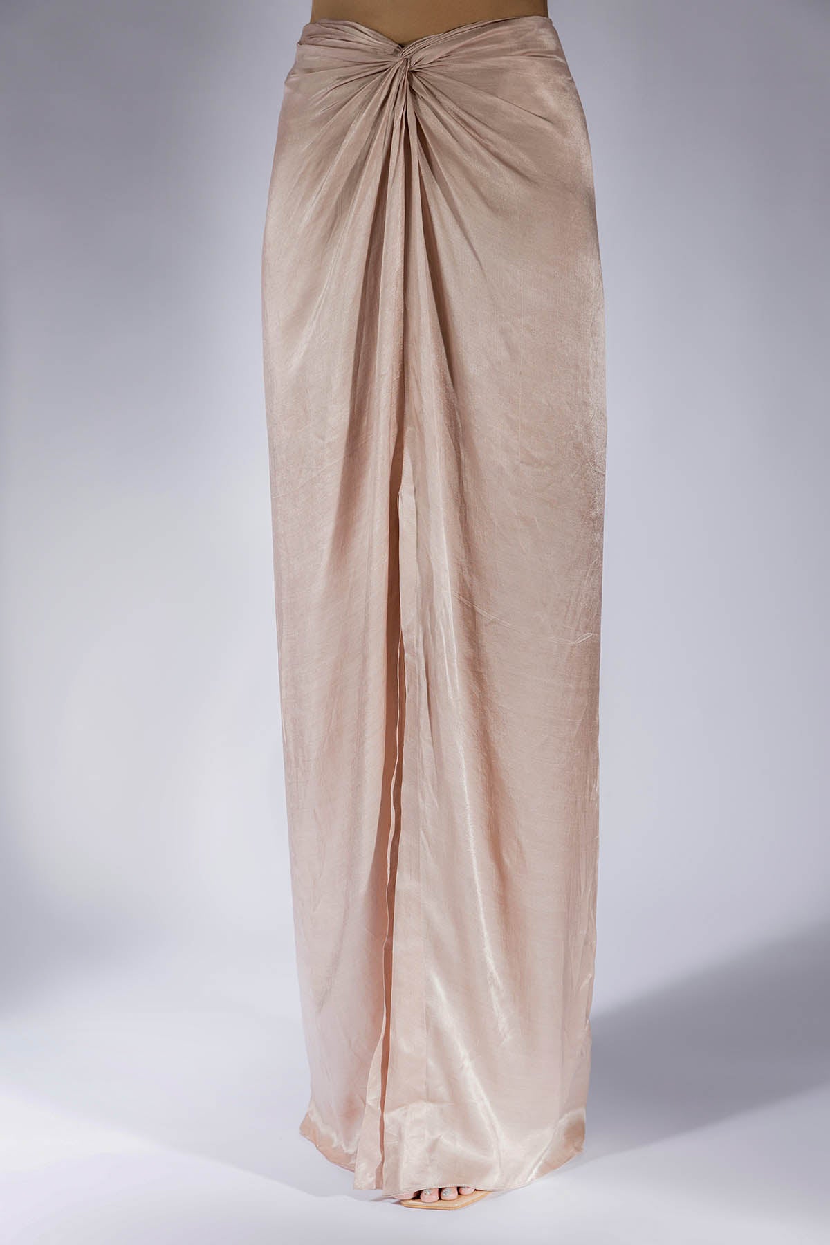 Embroidered Brown Top & Skirt