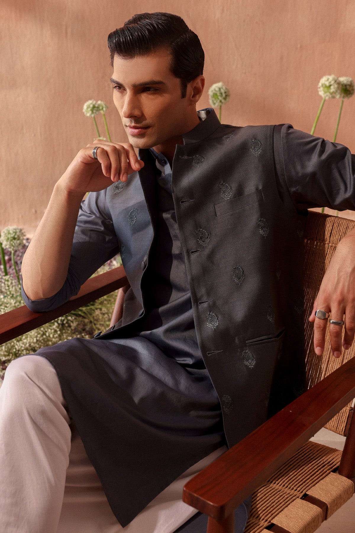 Embroidered Chanderi Silk Bundi