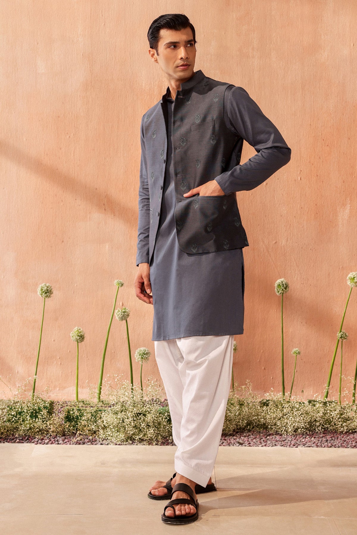 Embroidered Chanderi Silk Bundi