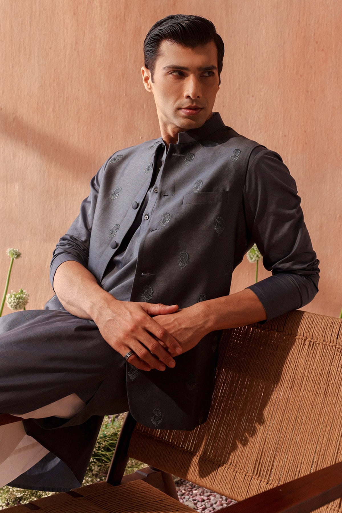 Embroidered Chanderi Silk Bundi