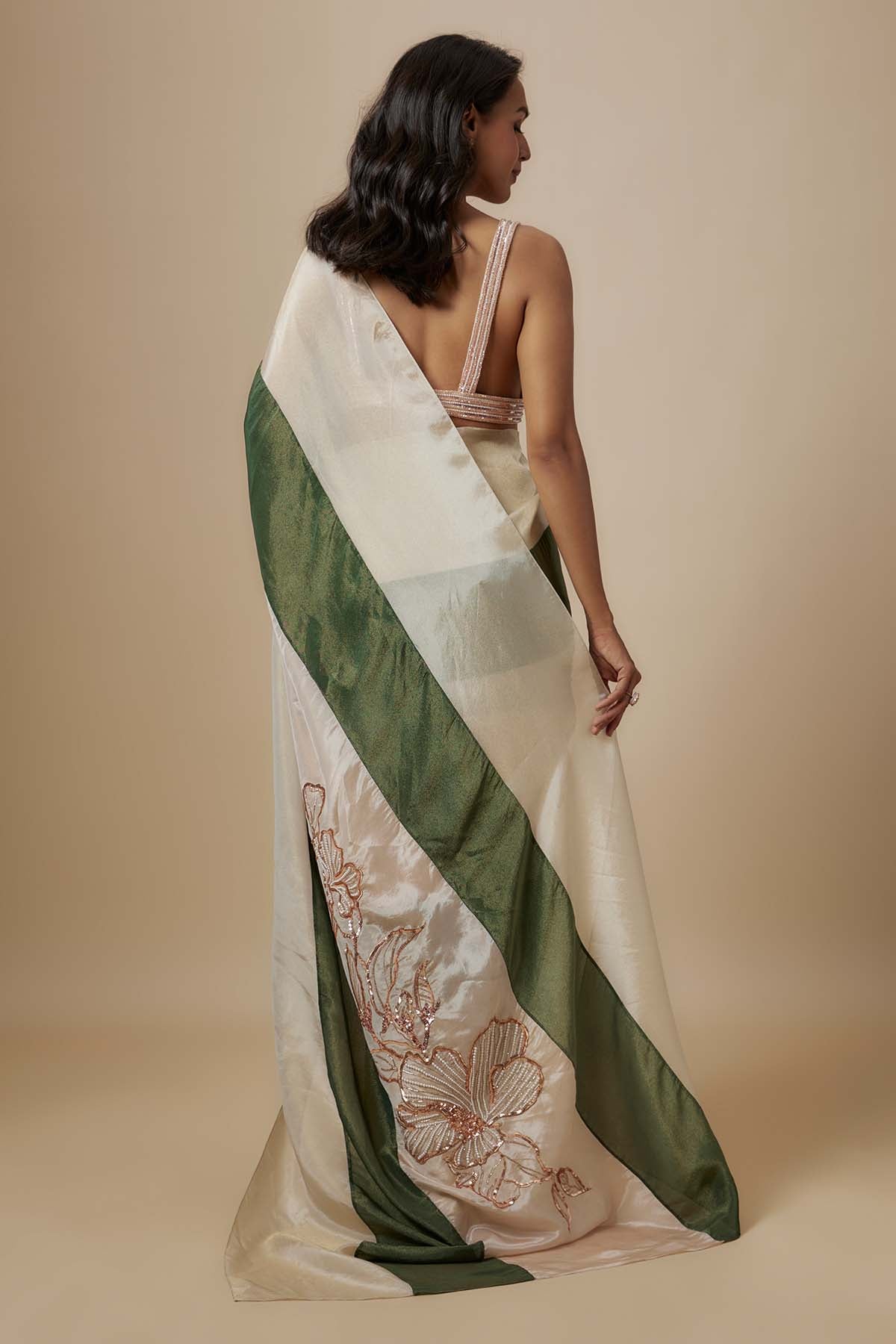 Embroidered Colorblock Saree