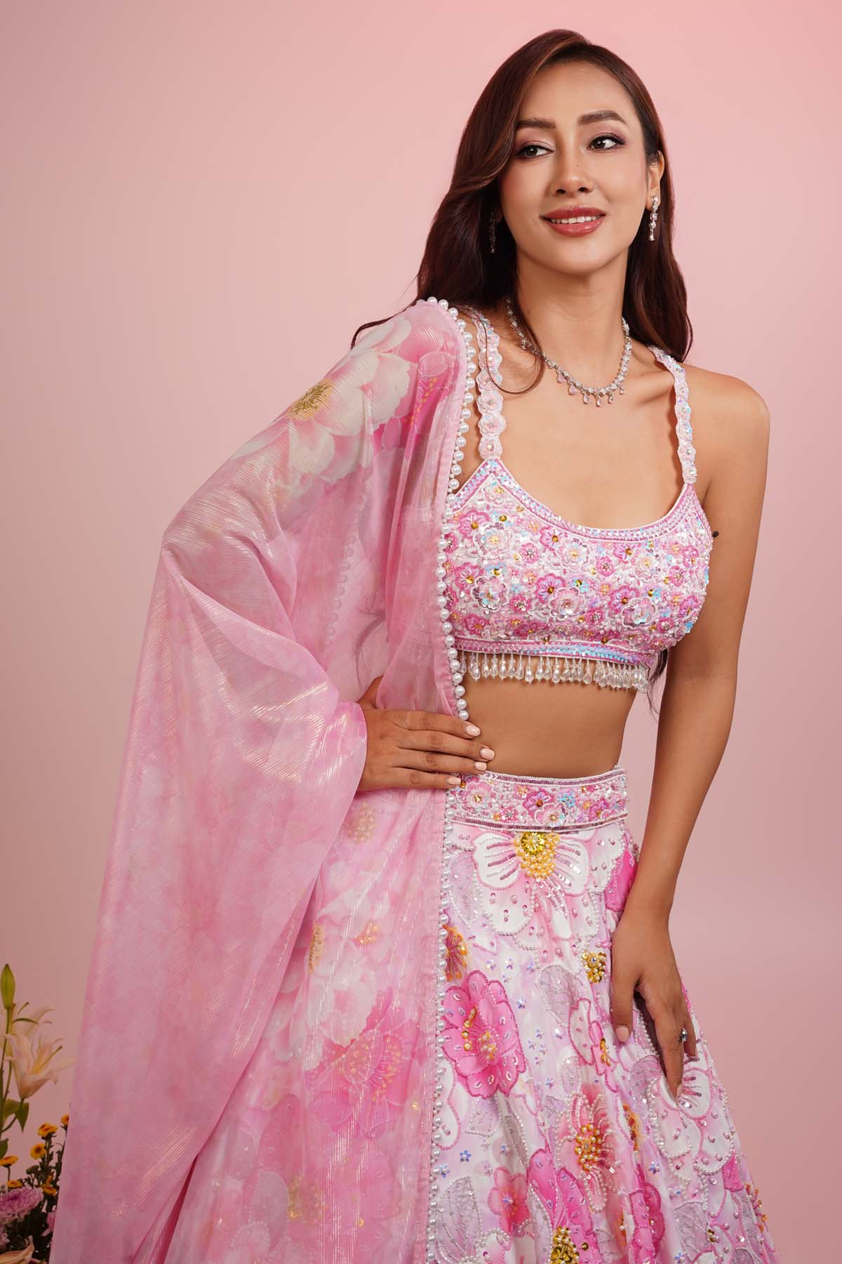 Embroidered Floral Lehenga Set