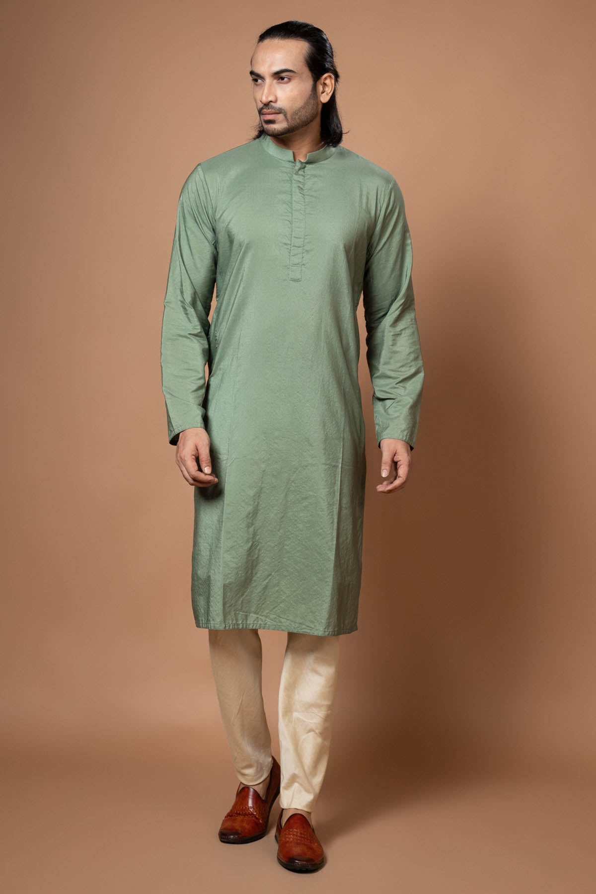 Embroidered Green Bundi Set