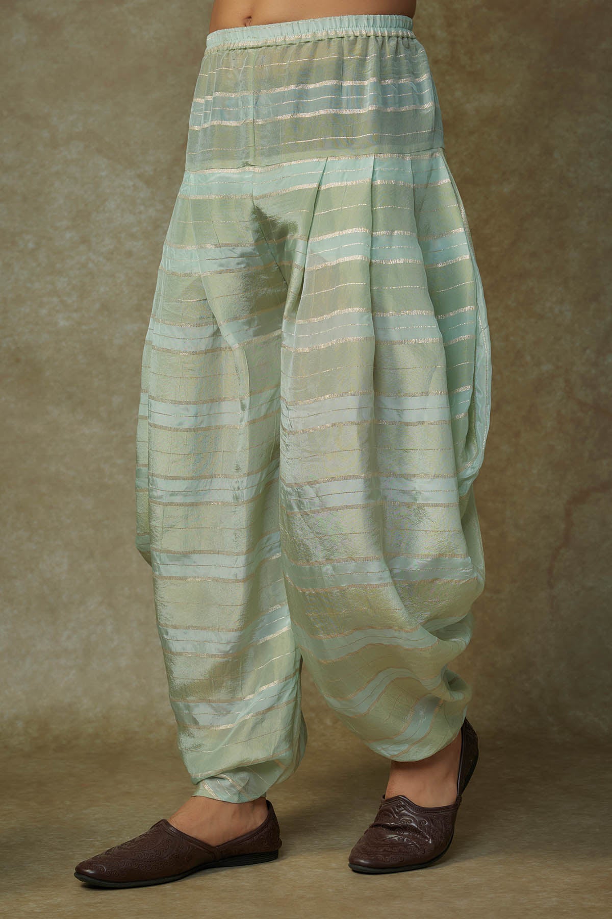 Embroidered Green Kurta & Dhoti