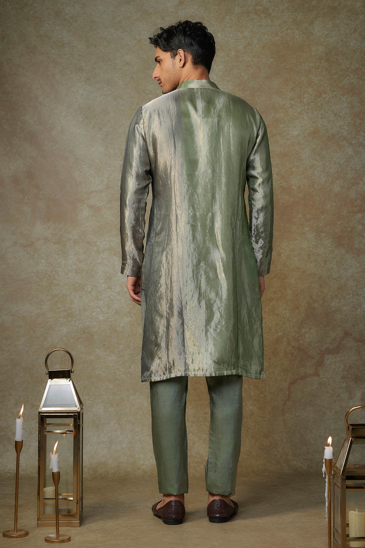 Embroidered Green Kurta & Pants