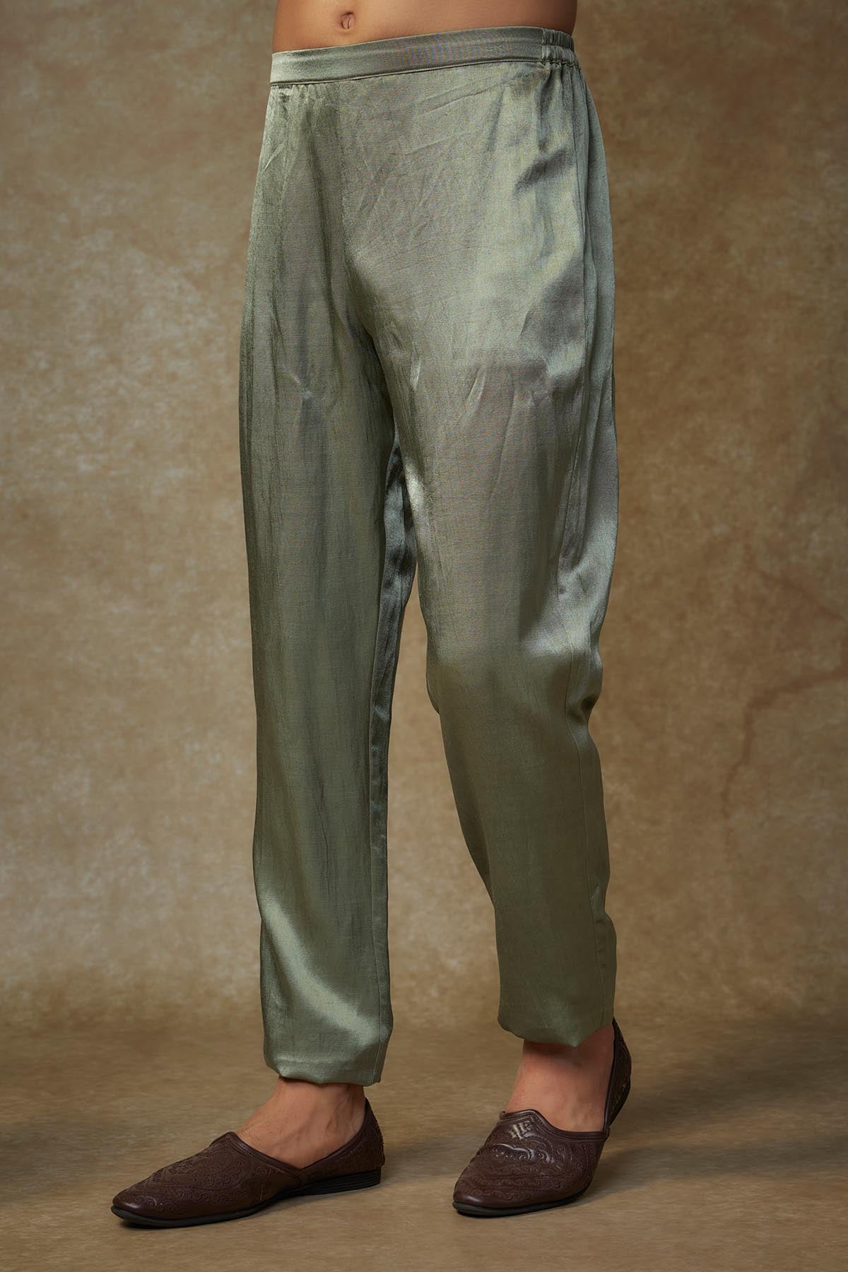 Embroidered Green Kurta & Pants