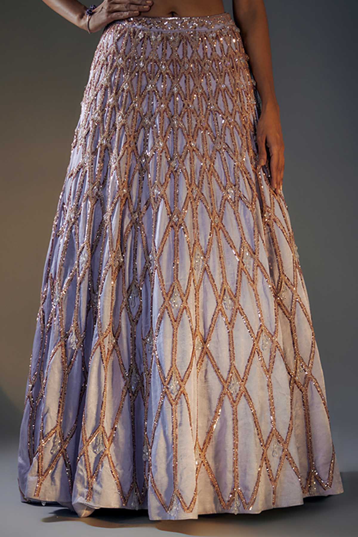 Embroidered Ice Blue Lehenga Set