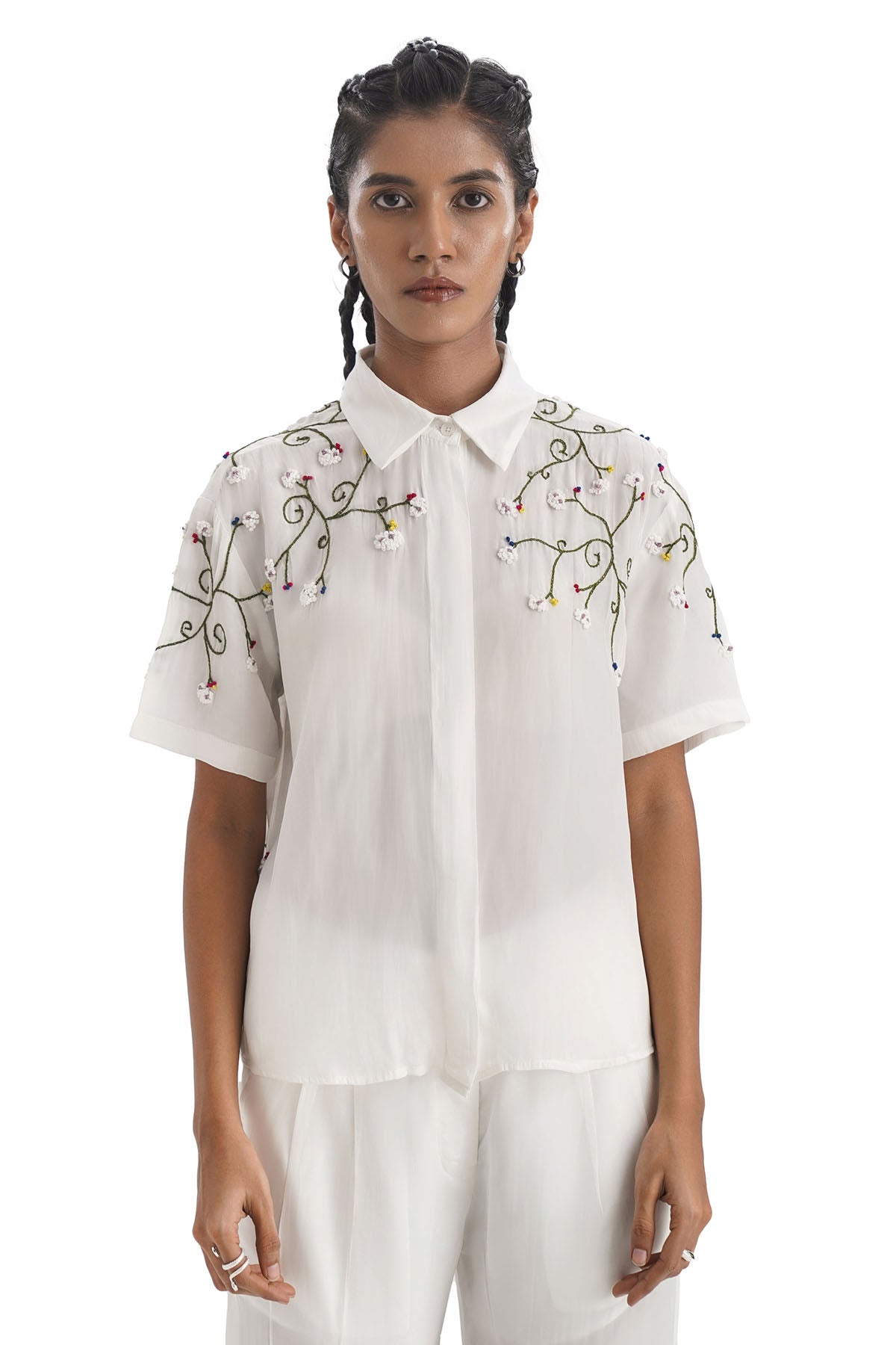 Embroidered Ivory Co-ord Set