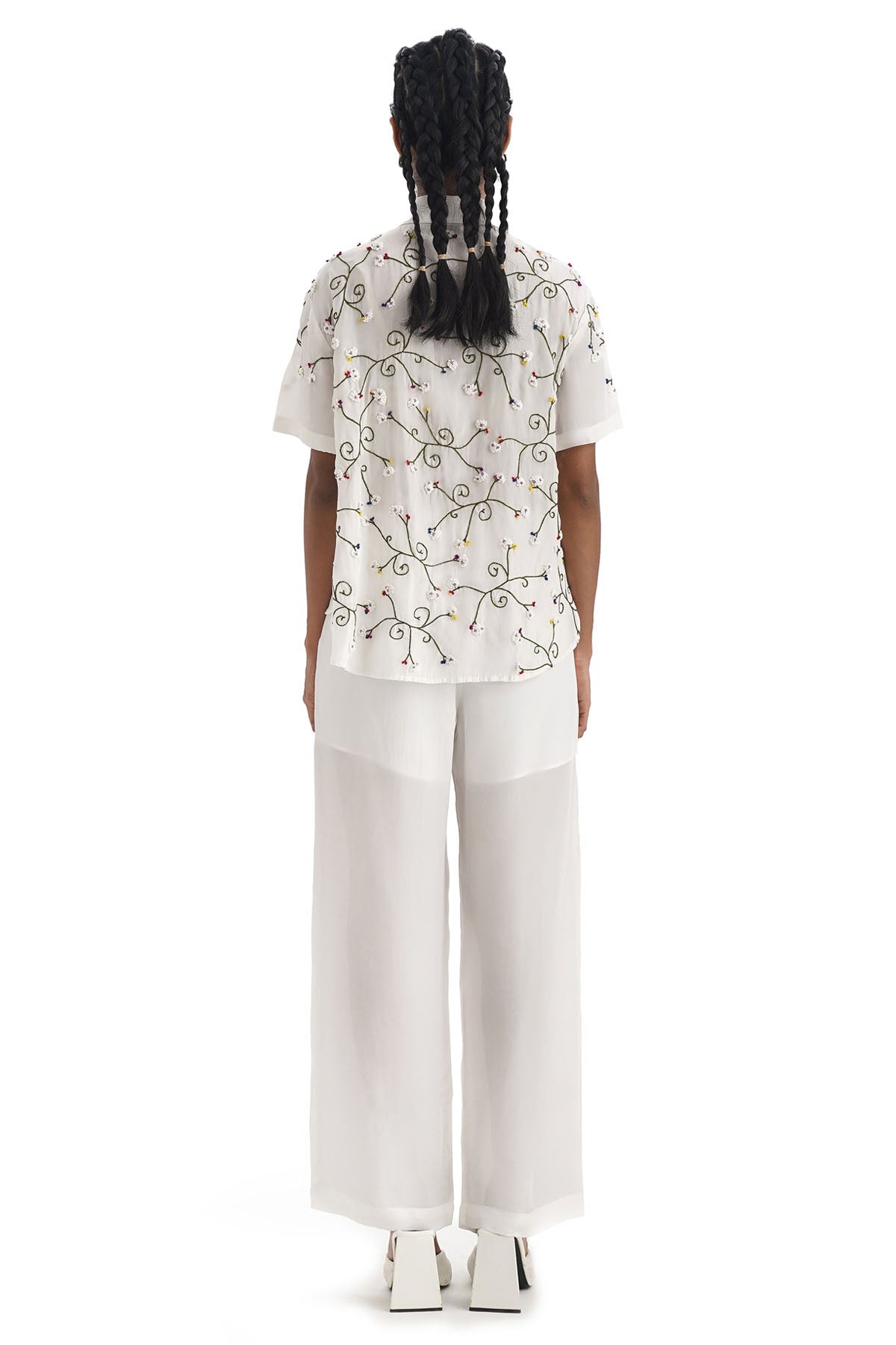 Embroidered Ivory Co-ord Set