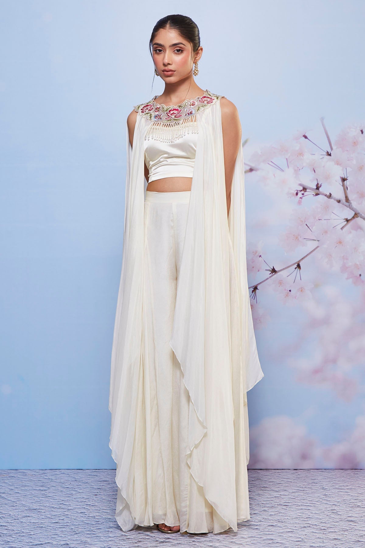 Buy Embroidered Ivory Jacket Set Online