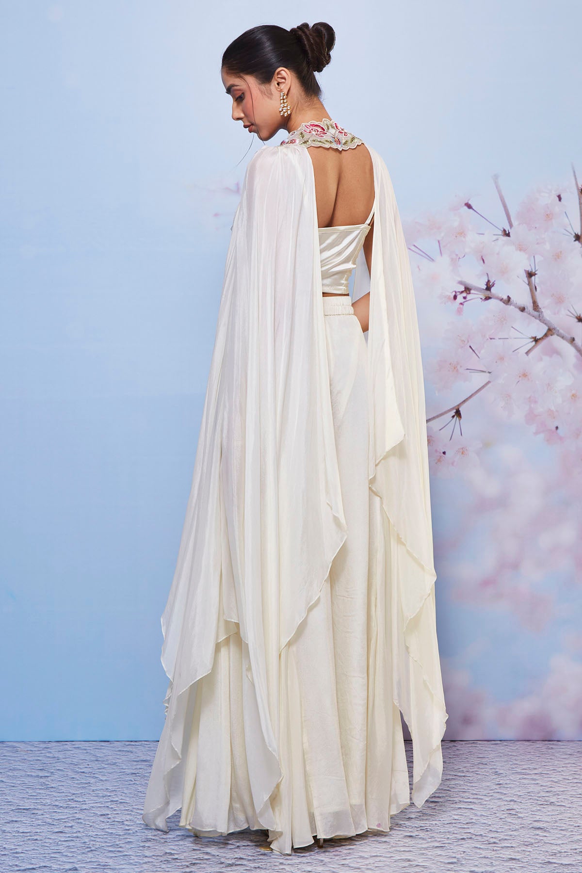 Embroidered Ivory Jacket Set