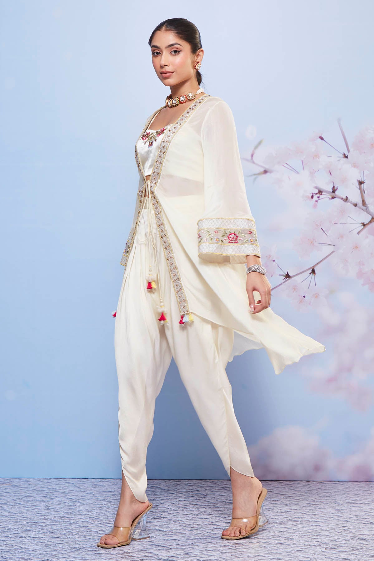 Ivory Jacket & Dhoti Set