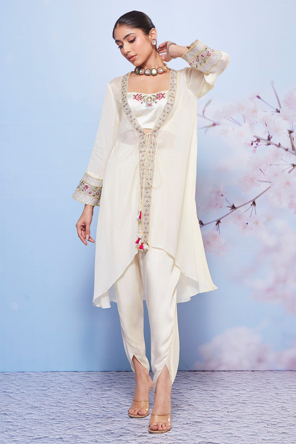 Ivory Jacket & Dhoti Set