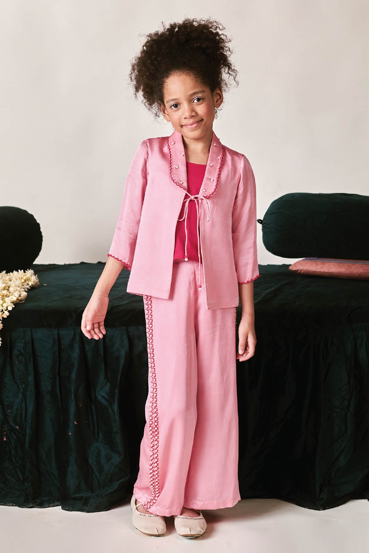 Designer Littleens Embroidered Jacket & Pant Set For Kids (Boys & Girls) Available online at ScrollnShops