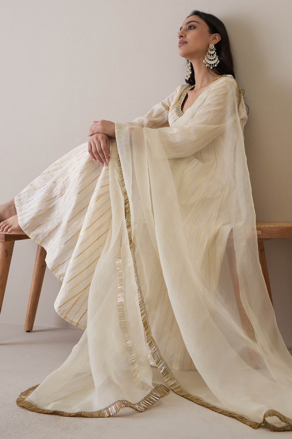 Embroidered Kalidar Anarkali Set