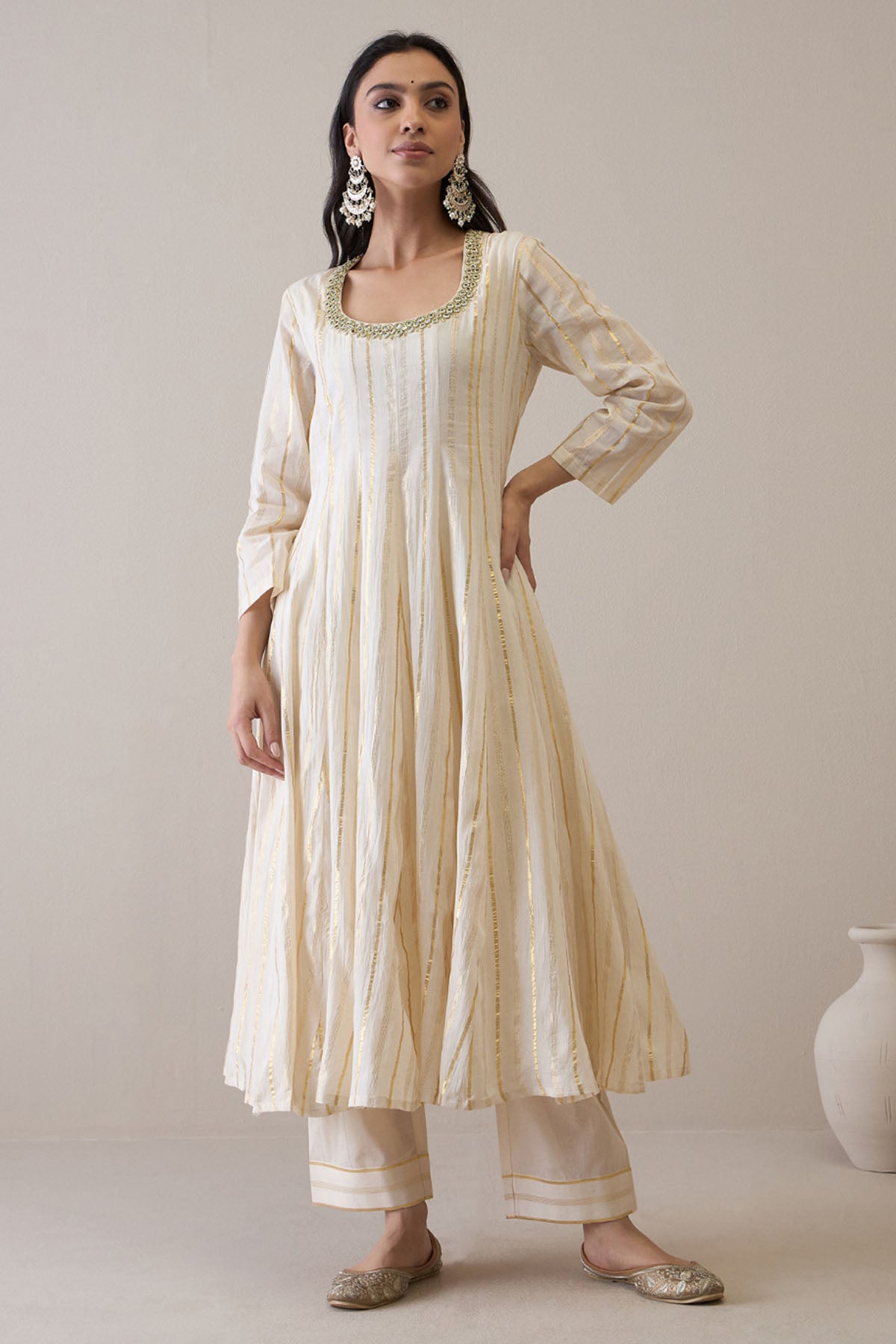 Embroidered Kalidar Anarkali Set