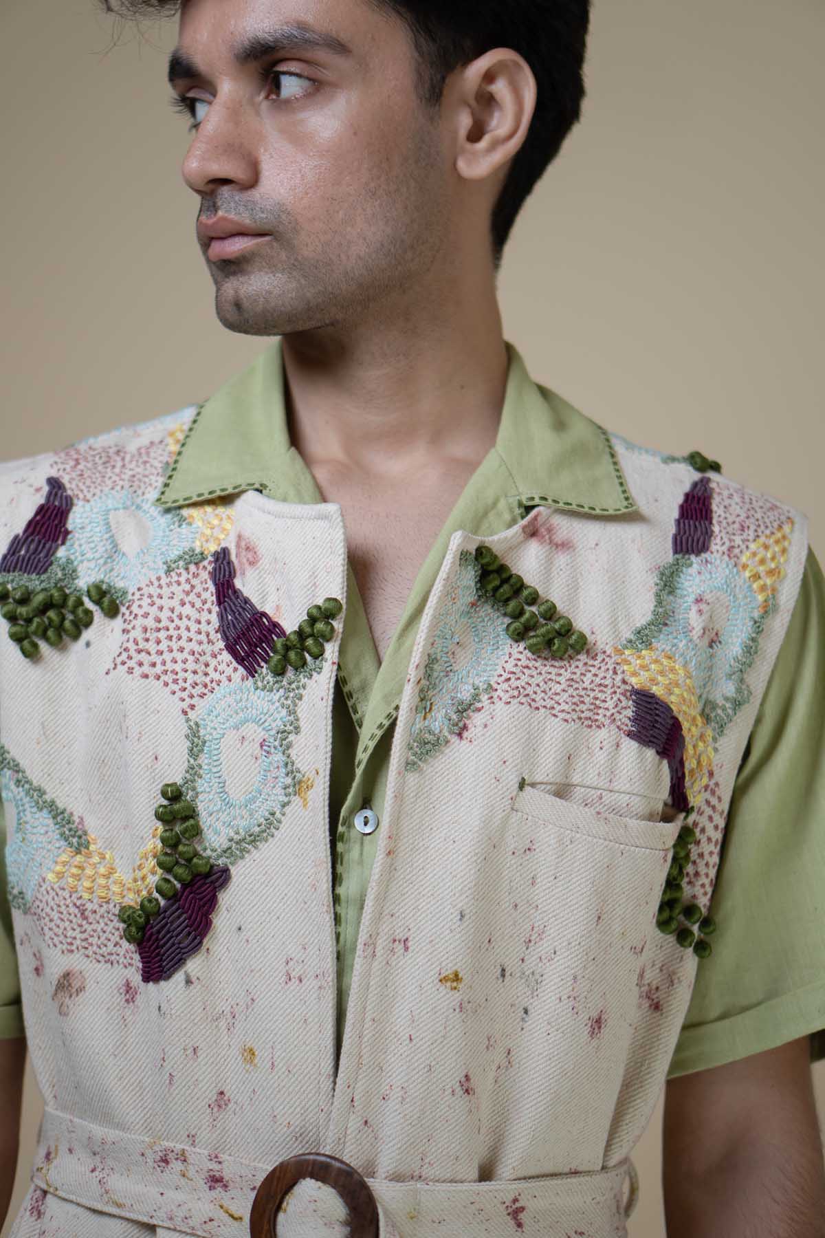 Embroidered Kora Vest Jacket
